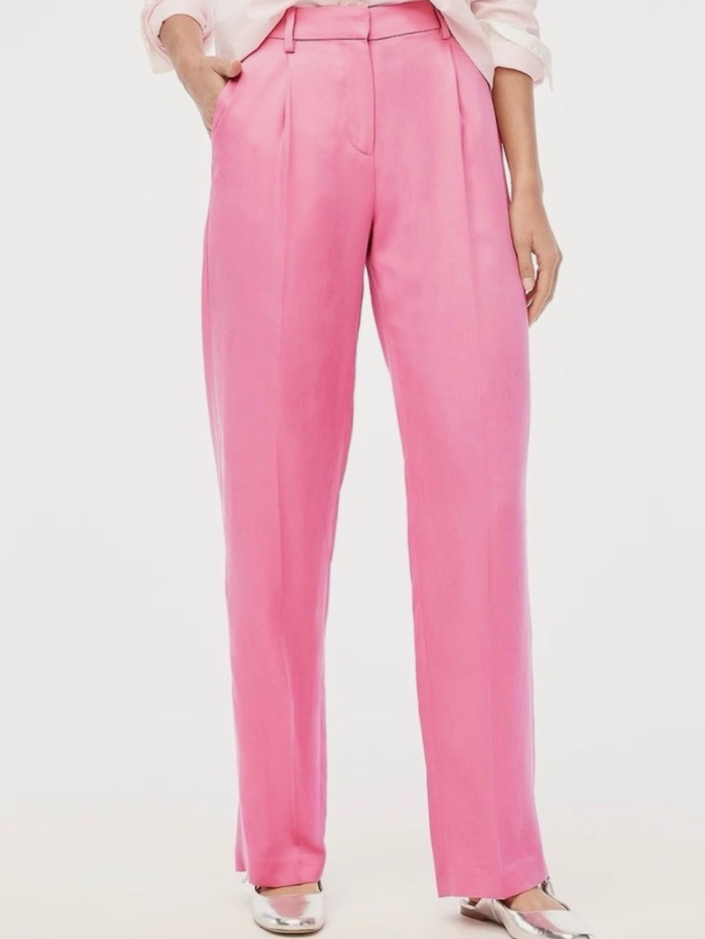 J. Crew Pink High Waist Trousers Pants Size 4